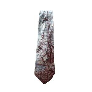 Vintage Eddie Bauer Neck Tie 100% Silk Waterfowl Mallard Duck Nature Made in USA